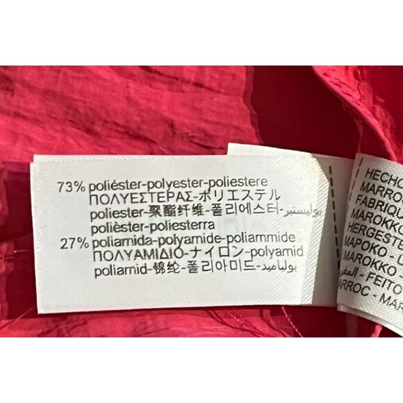 NWT Zara Fuchsia Hot Pink Wide Leg Wrinkle Effect Lounge Wrap Pants - Picture 8 of 9
